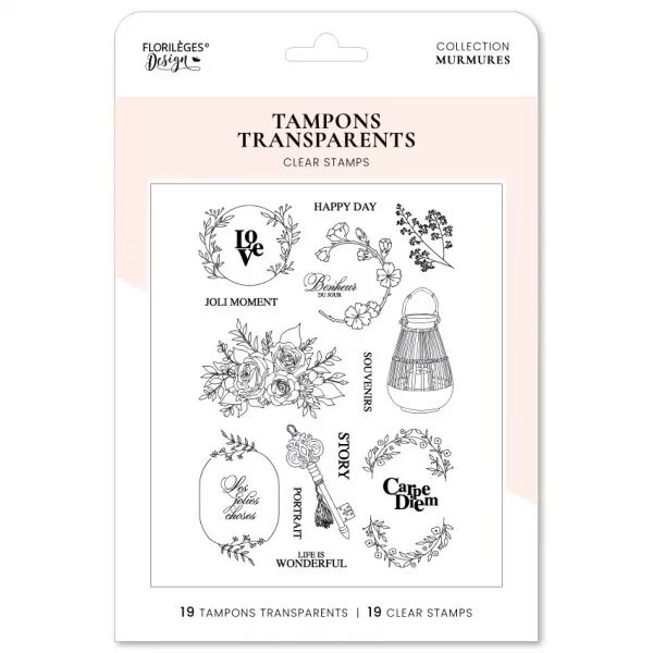 Tampons clear HAPPY DAY - Floril�ges design