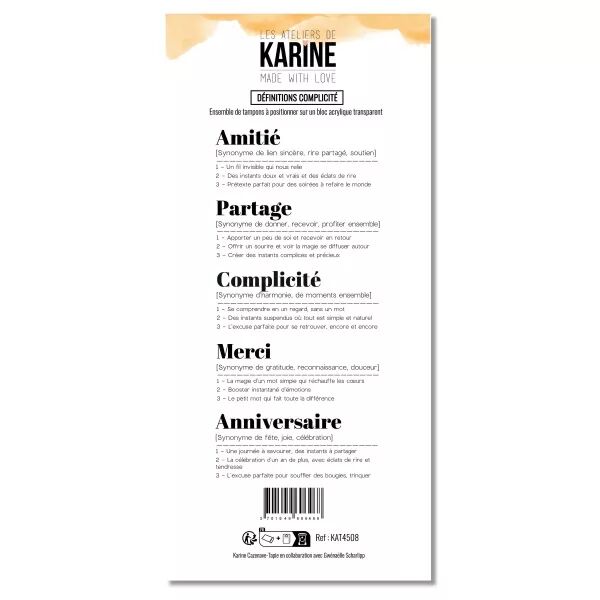 tampons DL - D�finitions Complicit� - Made with Love - collection Made with love - Les ateliers de Karine
