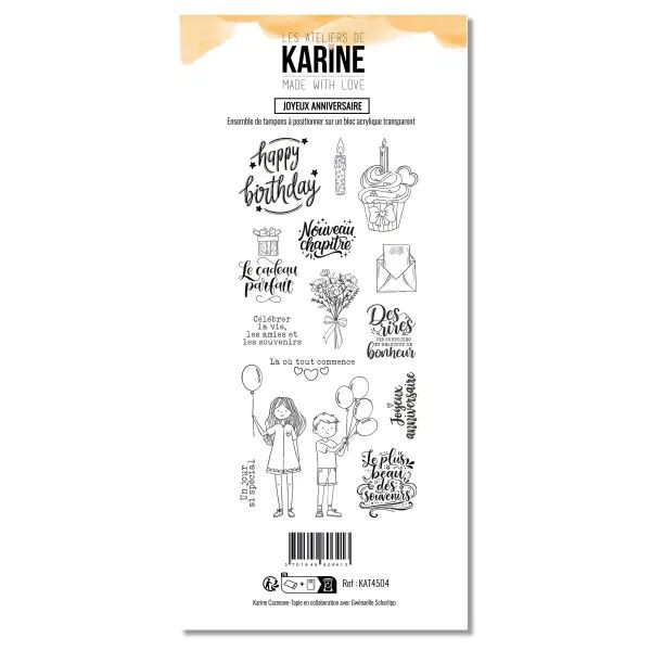 tampons DL - Joyeux anniversaire - Made with Love - collection Made with love - Les ateliers de Karine