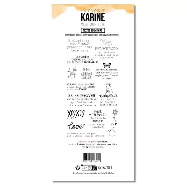 tampons DL - Textes Souvenirs - Made with Love - collection Made with love - Les ateliers de Karine