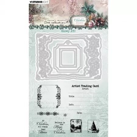 Tampons et Die - Snowy ATC - Christmas Blush - Studio Light