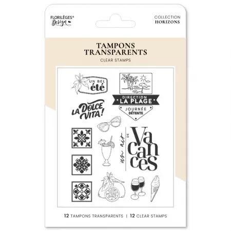 Tampons UN AIR DE VACANCES - Horizons - Floril&egrave;ges Design