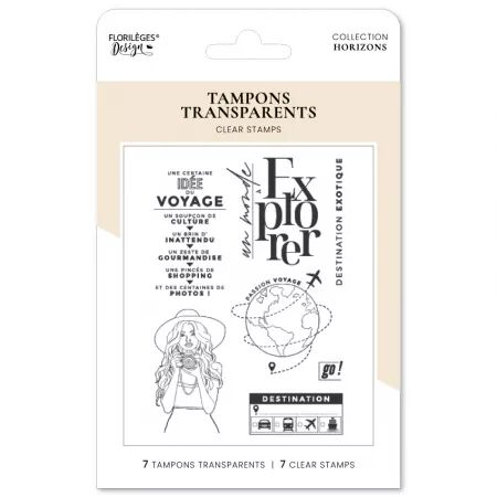 Tampons UN MONDE &Agrave; EXPLORER - Horizons - Floril&egrave;ges Design