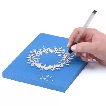 Tapis mousse - Tamponnage & per&ccedil;age - Bleu - Nellie\'s Choice