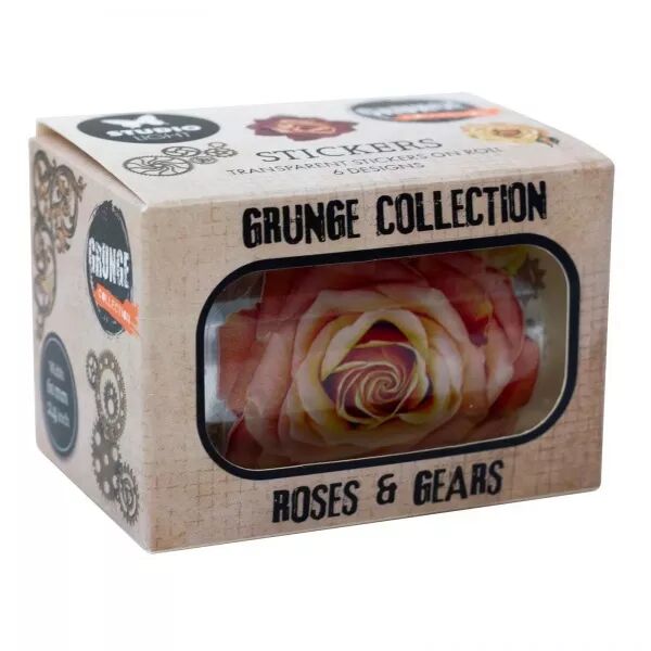 Transparent Stickers on Roll - Grunge Collection- Roses et rouages- Studio Light