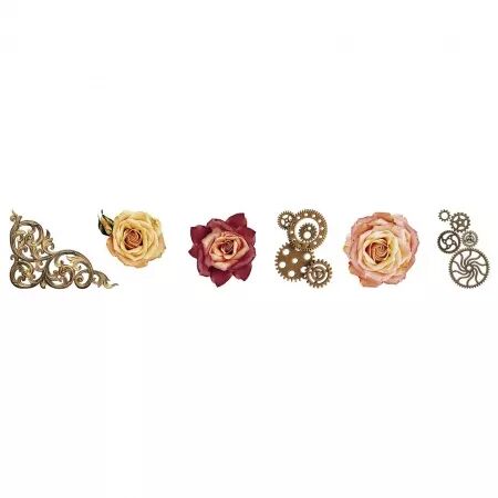 Transparent Stickers on Roll - Grunge Collection- Roses et rouages- Studio Light